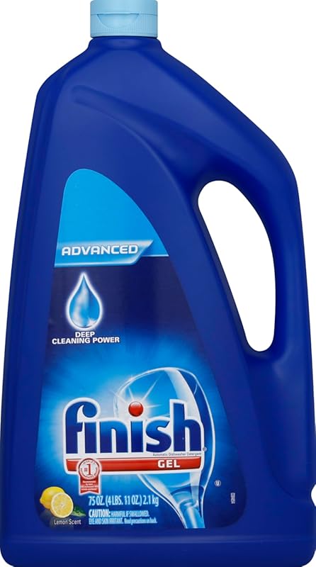 Finish Power Gel Dishwasher Detergent Liquid, Lemon Scent, 75oz Bottle
