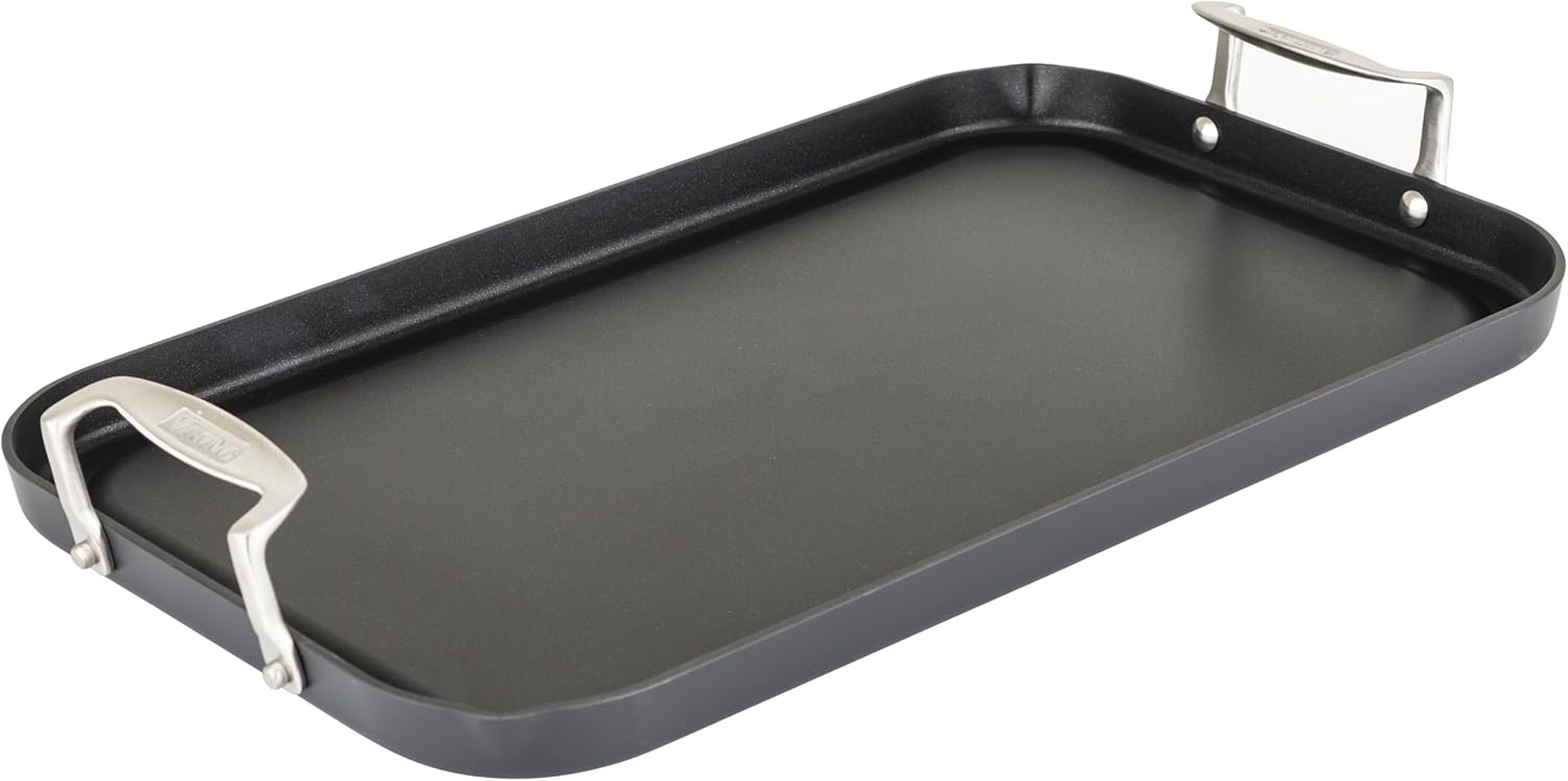Viking 19x11 Inch Hard Anodized Nonstick Double Burner Griddle with Ha