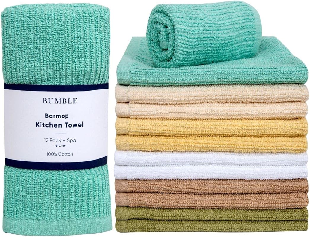 Bumble Deluxe 16x19 Premium Bar Mop Kitchen Towels - 12 Pack Super Abs