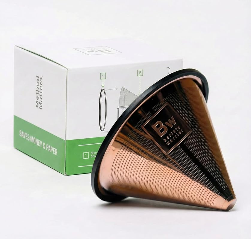 Barista Warrior Reusable Copper Stainless Steel Pour Over Coffee Filte