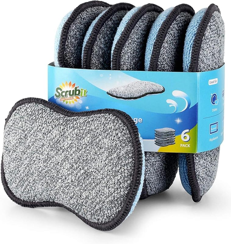Scrub-it Multi-Purpose Microfiber Sponges: Non-Scratch, Heavy Duty Kit