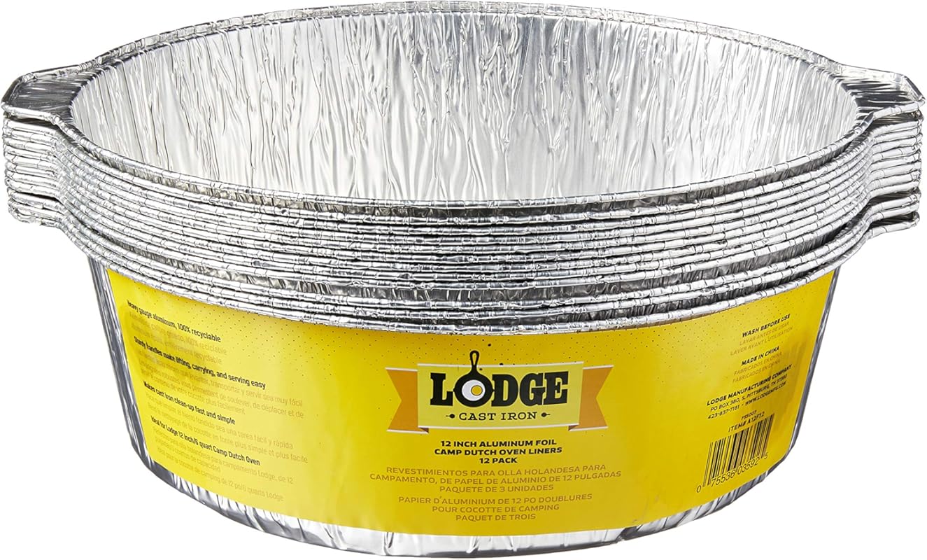 Lodge 12-Inch Silver Aluminum Foil Dutch Oven Liner
