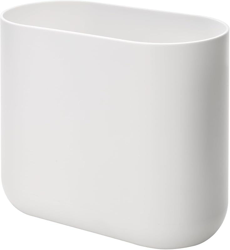 iDesign Small Slim Plastic Trash Can for Bathroom, Bedroom, Office, De