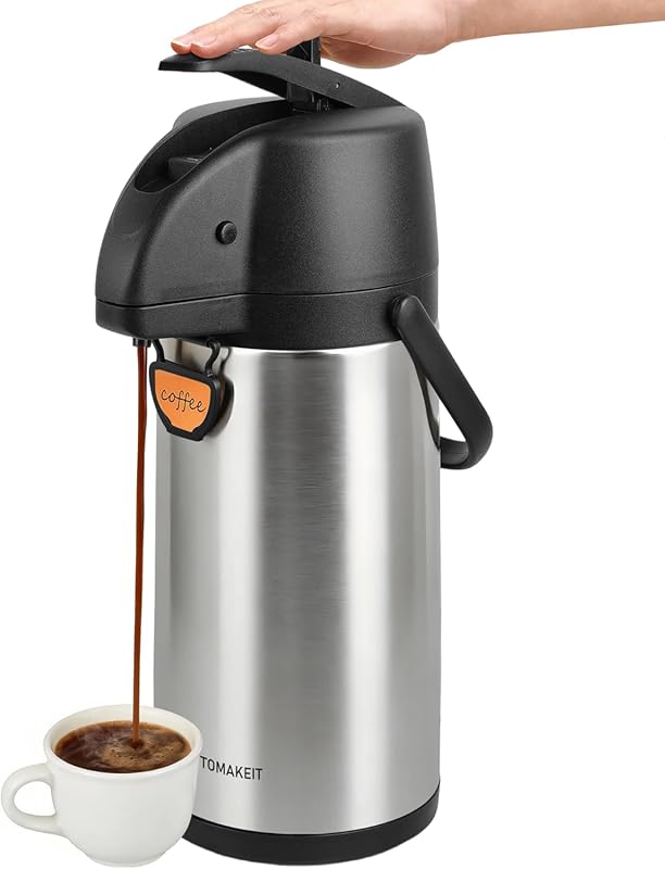3L Insulated Stainless Steel Airpot Coffee Carafe with Lever Pump for 