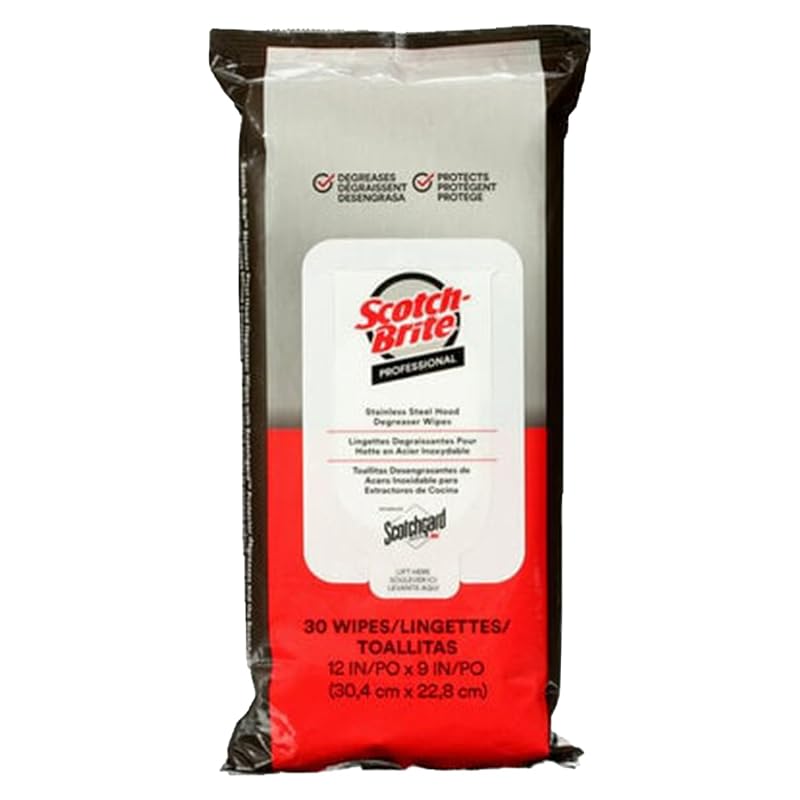 Scotch-Brite Stainless Steel Hood Degreaser Wipes with Scotchgard Prot
