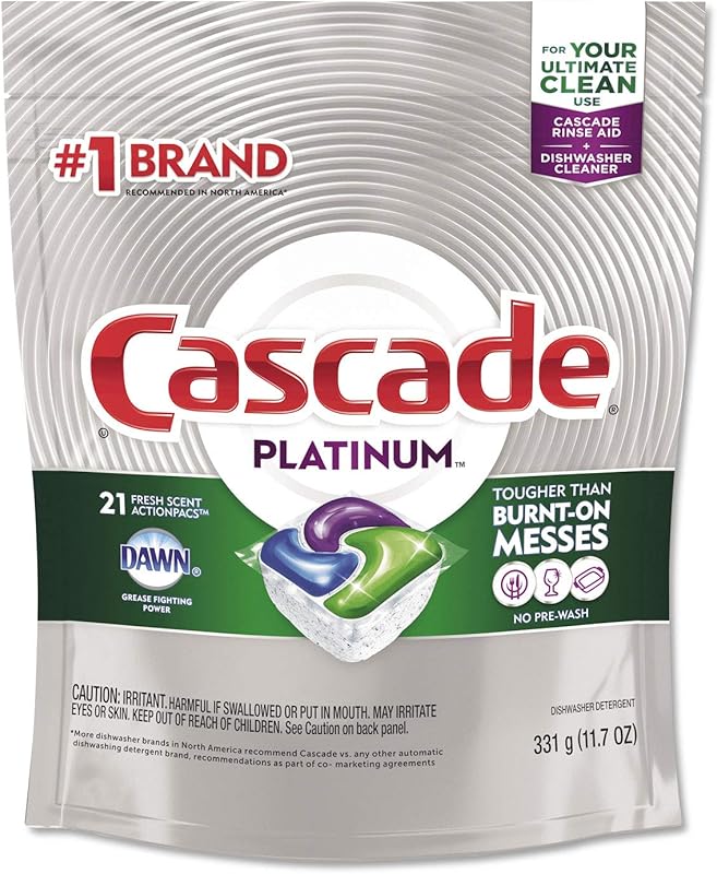 Cascade Platinum ActionPacs Dishwasher Detergent Pods for Powerful Cle