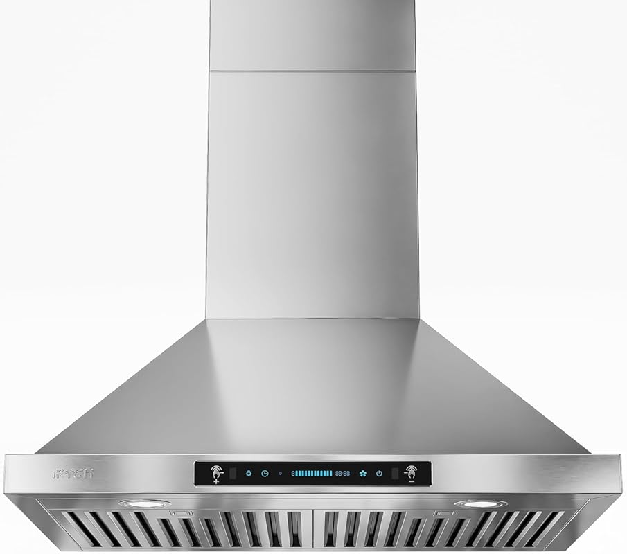 IKTCH IKP02-30'' 30-Inch Wall Mount Range Hood: 900 CFM, Ducted/Ductle