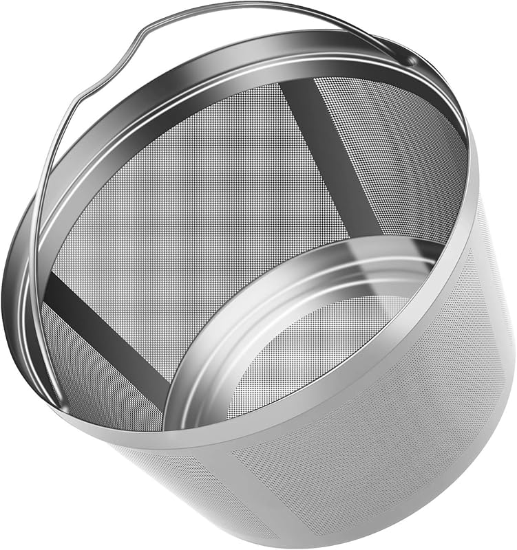 Reusable Stainless Steel Coffee Filter Basket, Permanent 8-12 Cup, for