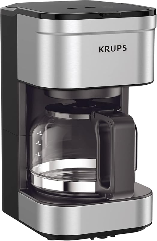 KRUPS Simply Brew Compact 5-Cup Coffee Maker with Stainless Steel Desi