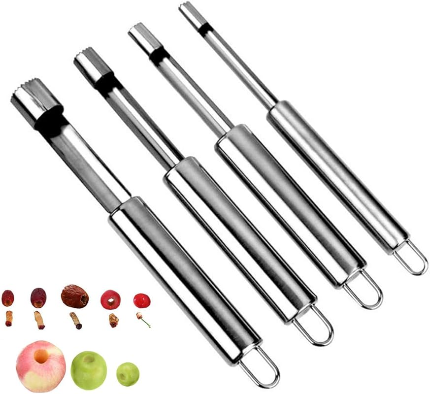 Multi-Function 4-Piece Corer and Pitter Set, Stainless Steel Core Remo