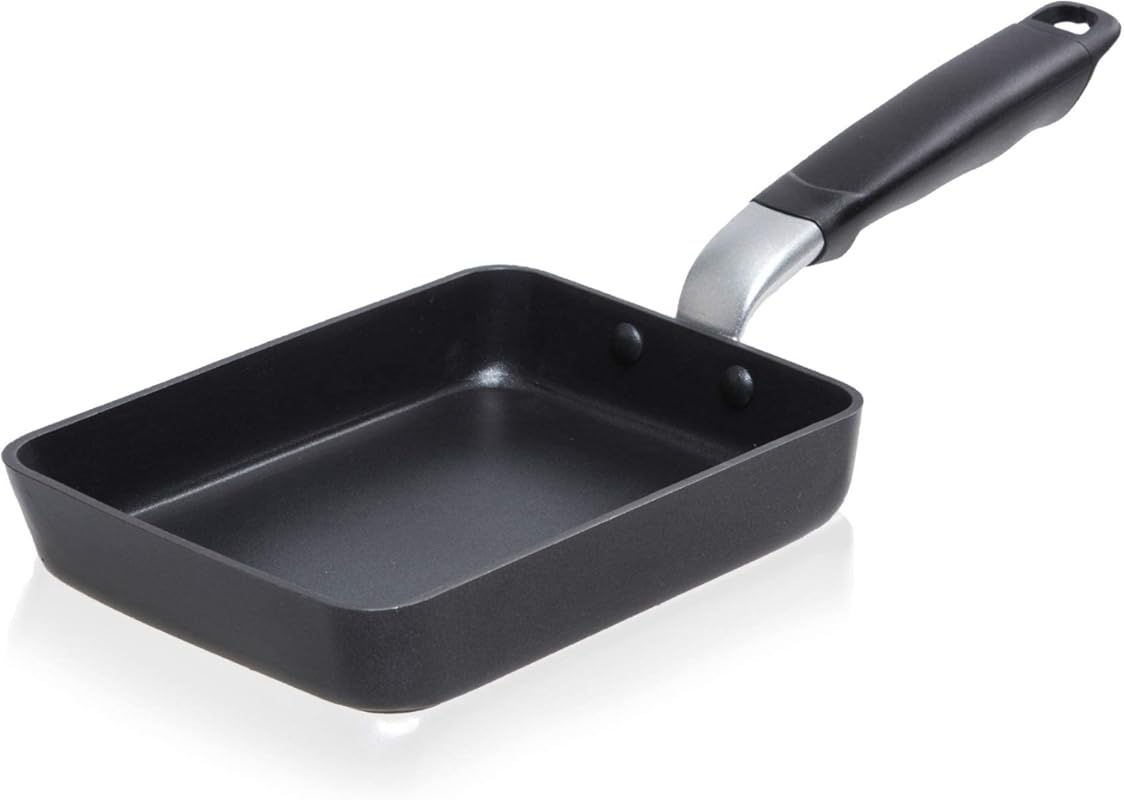 TECHEF Tamagoyaki Japanese Omelette Pan, Medium Black, PFOA-Free, Dish