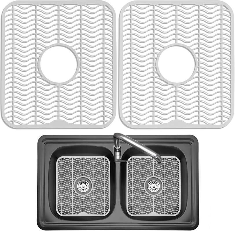 DecorRack White Plastic Sink Protectors, 2 Pack 12