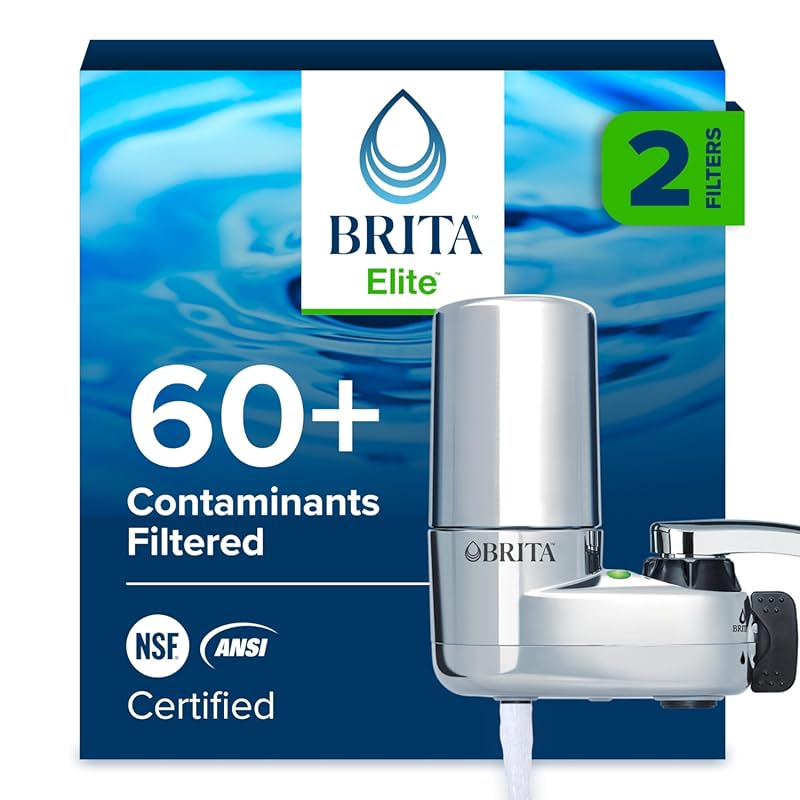 Brita Faucet Mount Water Filter System, Chrome, No-Wait Filtration, Ea