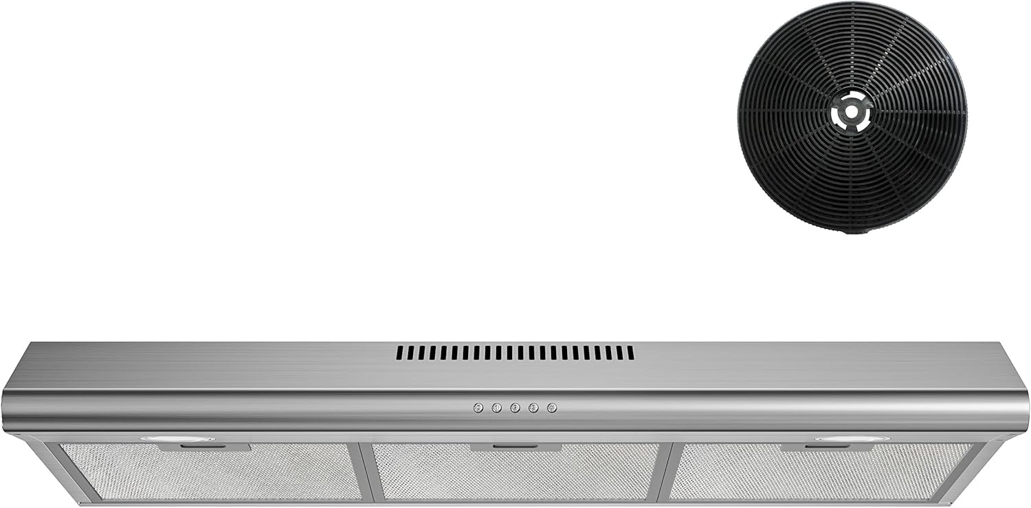 FIREGAS 36-Inch Under Cabinet Range Hood, Ducted/Ductless Convertible,