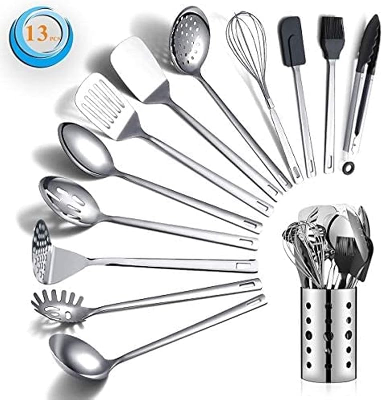 Berglander 13-Piece Stainless Steel Kitchen Utensils Set with Holder,
