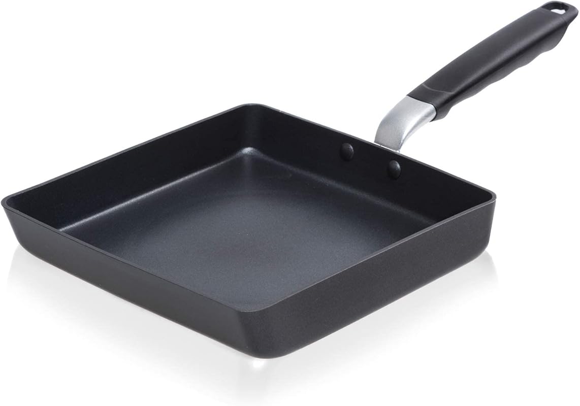 TECHEF Tamagoyaki Japanese Omelette Pan, Large Black, PFOA-Free, Dishw