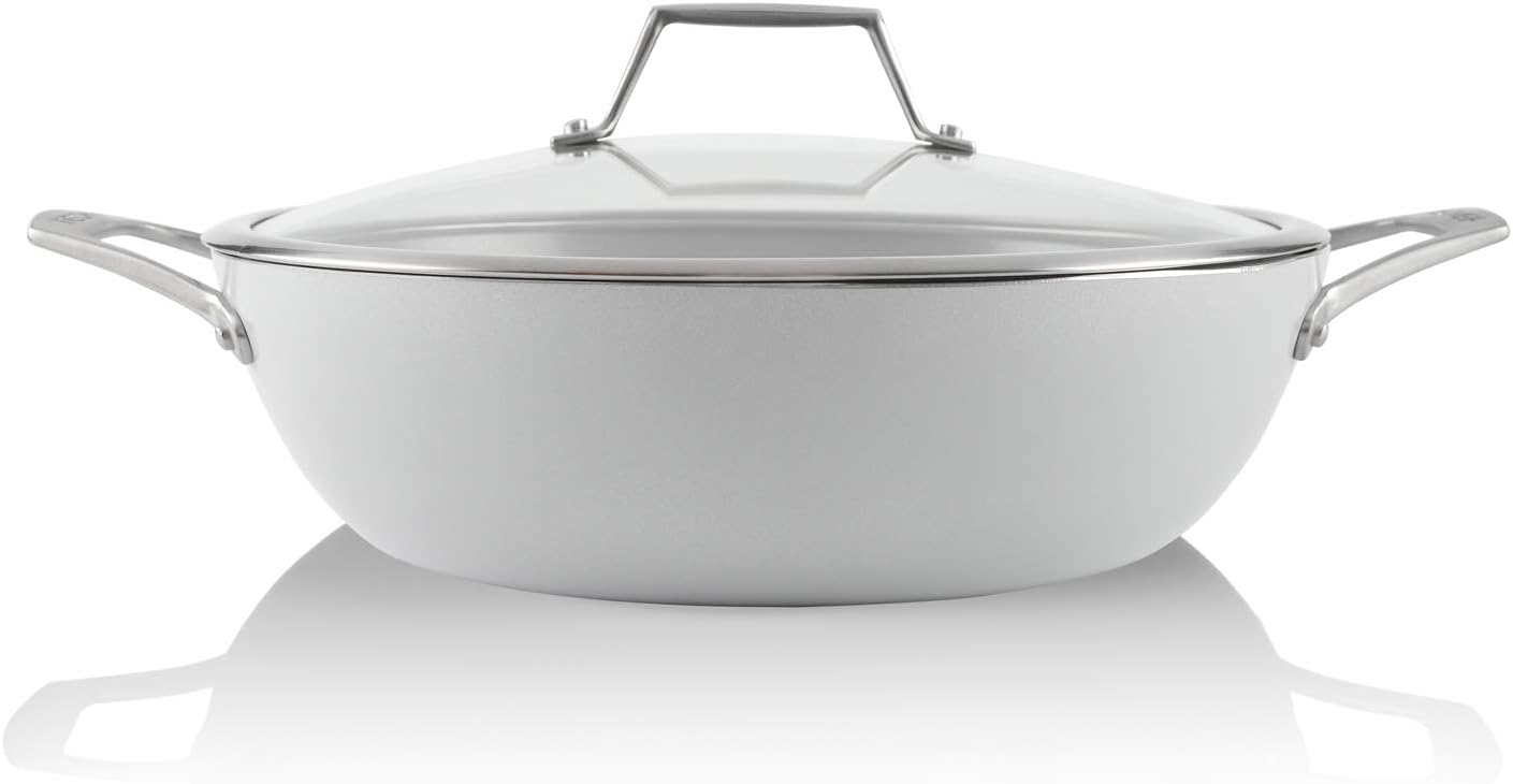 TECHEF CeraTerra 12-inch Ceramic Nonstick Chef Pan with Cover: PFOA-Fr