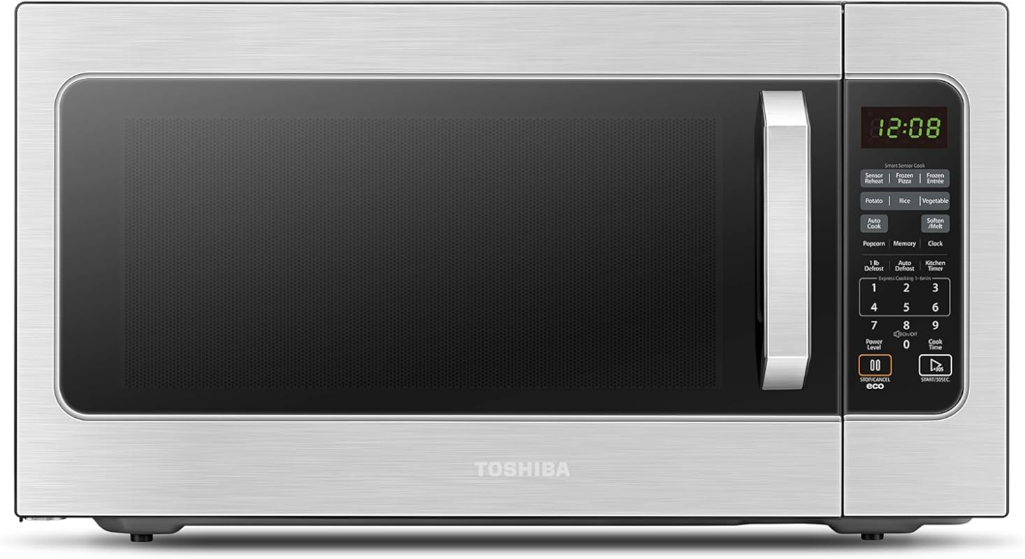 Toshiba 2.2 Cu Ft Large Countertop Microwave with Smart Sensor, Auto D