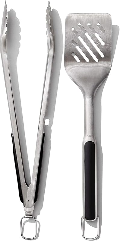 OXO Good Grips Grilling Tools: Ergonomic Tongs and Turner Set, Perfect