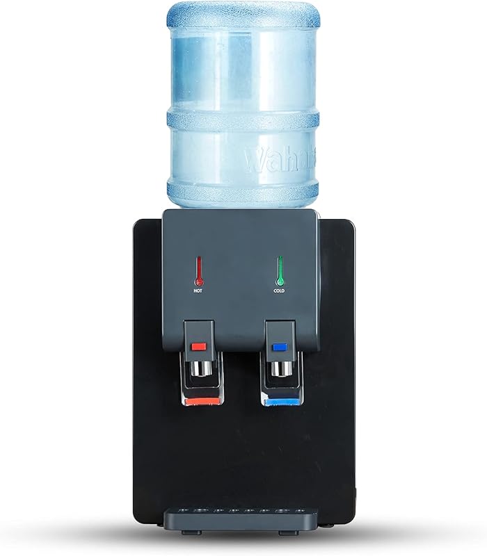 Premium Countertop Water Cooler Dispenser: Top-Loading Hot & Cold, Hol