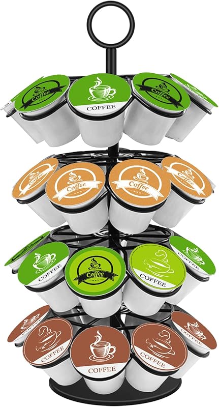 KIMIUP 360-Degree Spinning K-Cup Coffee Pod Holder & Detachable Counte
