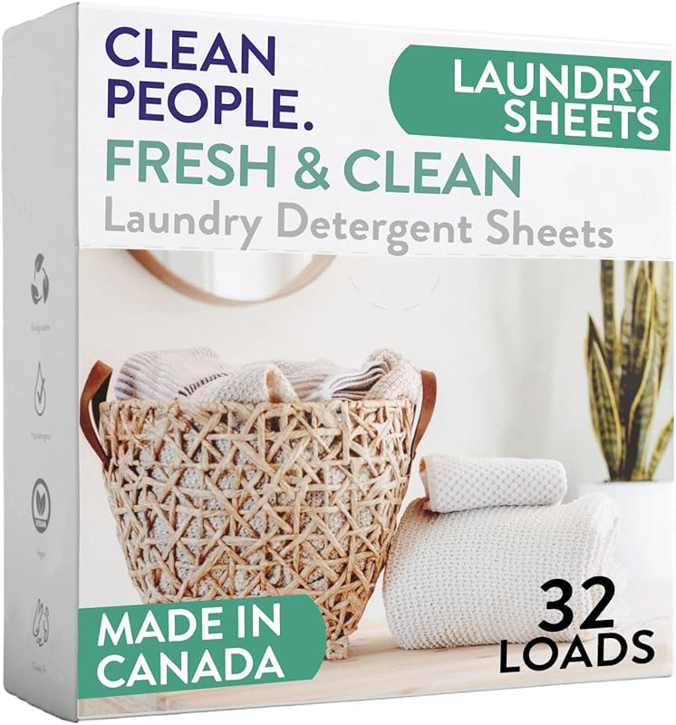 The Clean People Laundry Detergent Sheets (32 Pack), Ultra Concentrate