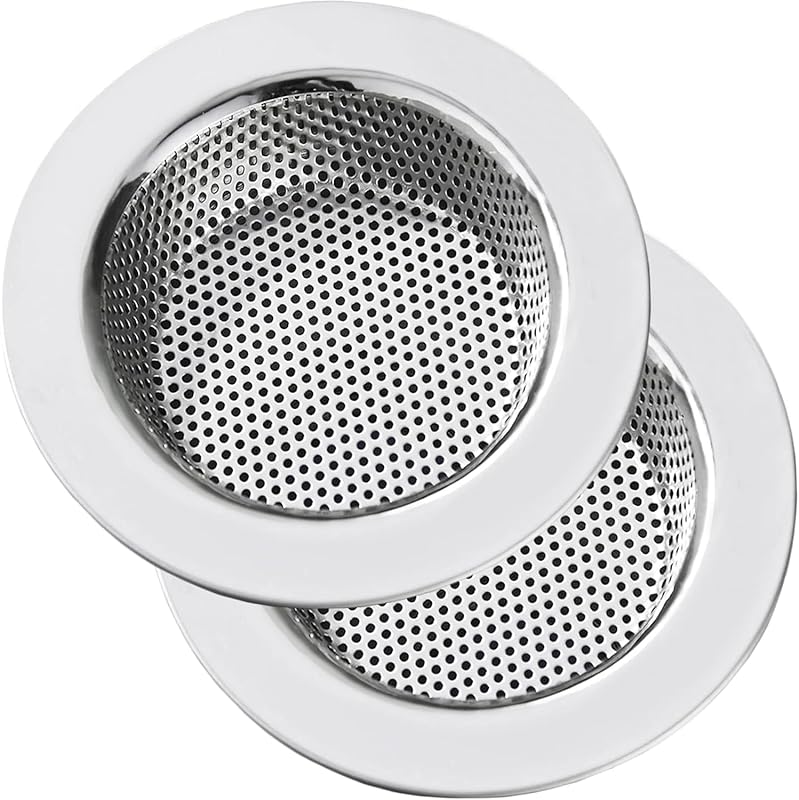 LASSHSWA 2-Pack Stainless Steel Kitchen Sink Drain Strainer with Large
