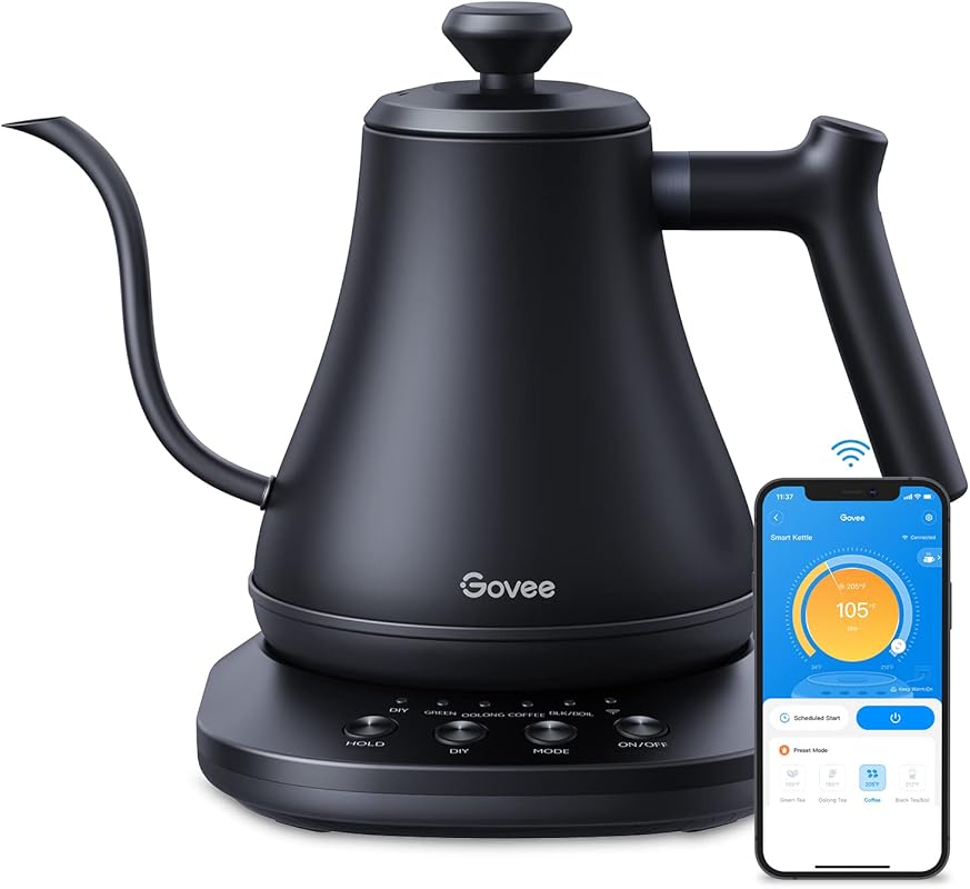 Govee Smart Electric Gooseneck Kettle: WiFi Variable Temperature, Alex