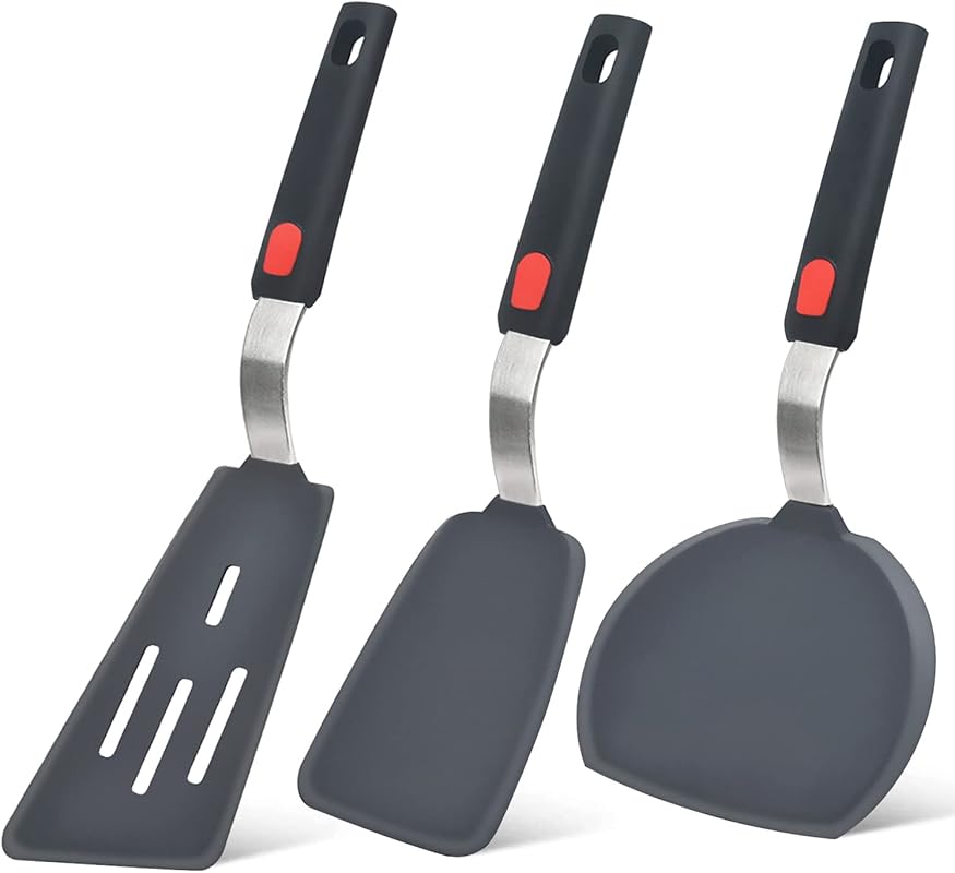 Beijiyi 3-Piece Silicone Spatula Turner Set – 600°F Heat Resistant for