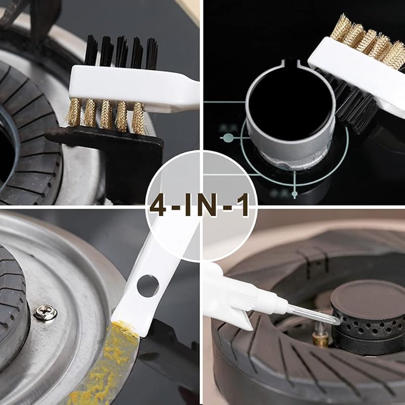 Kitchen Stove Cleaning Brush & Scraper Tool Set – Heavy-Duty Brass Wir