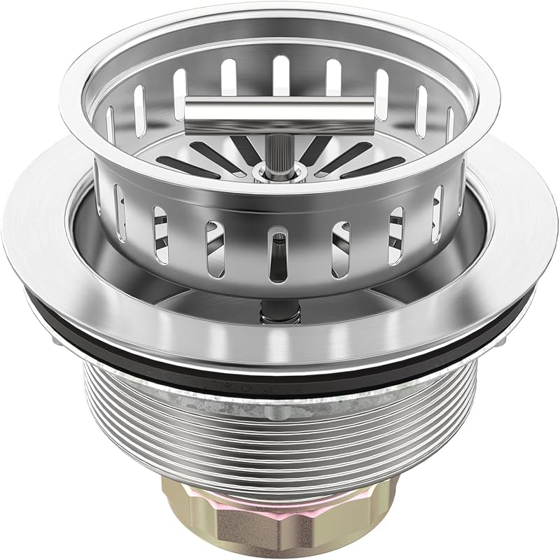 BOTEMY B9171 Brushed Stainless Steel 3-1/2 Inch Kitchen Sink Drain Str