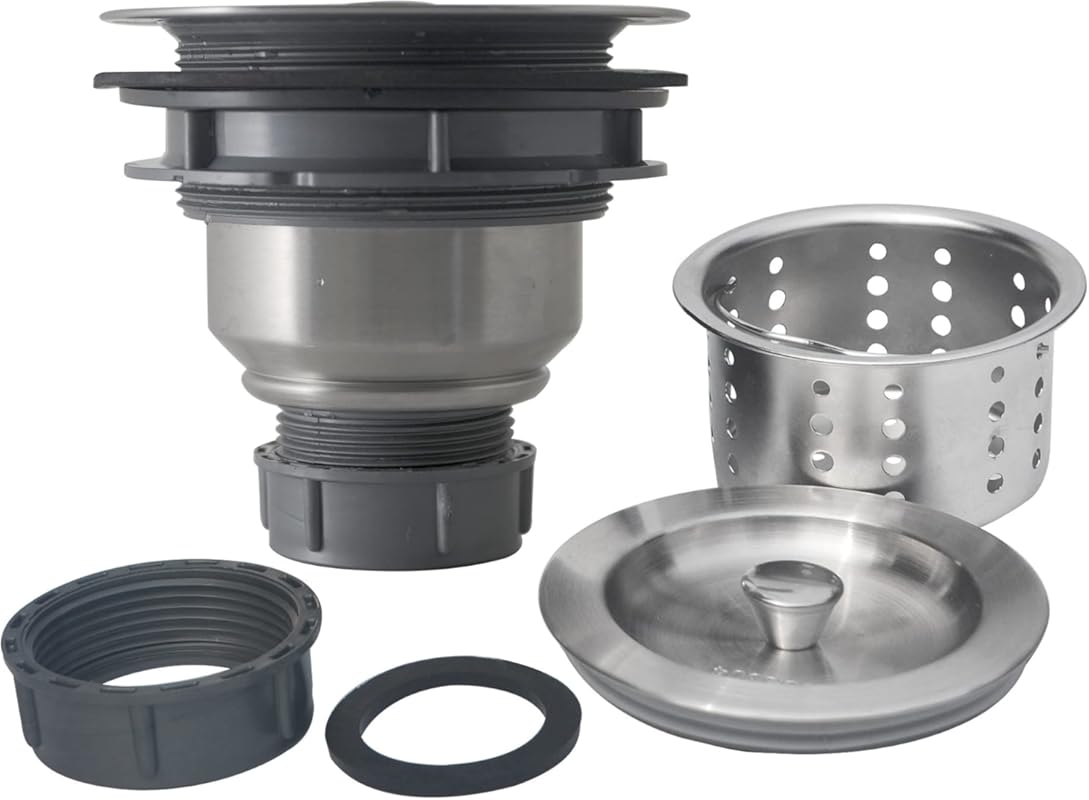 Brushed 304 Stainless Steel 3-1/2 Inch Kitchen Sink Drain Assembly Kit