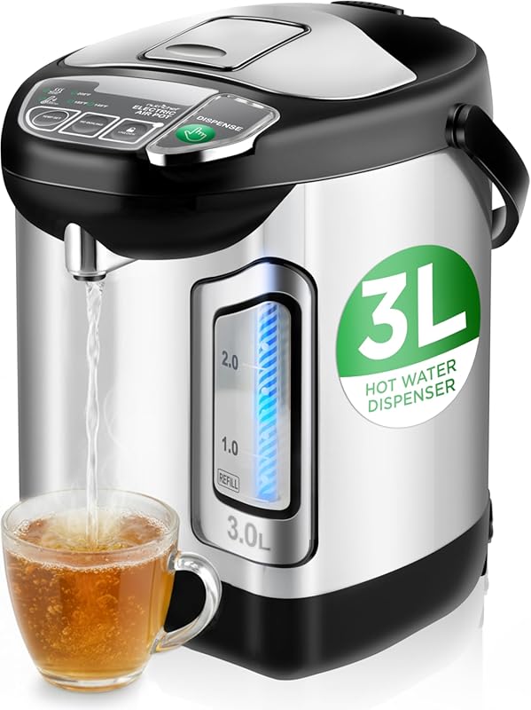 NutriChef NCHUB13 3L Stainless Steel Electric Water Boiler & Warmer, R