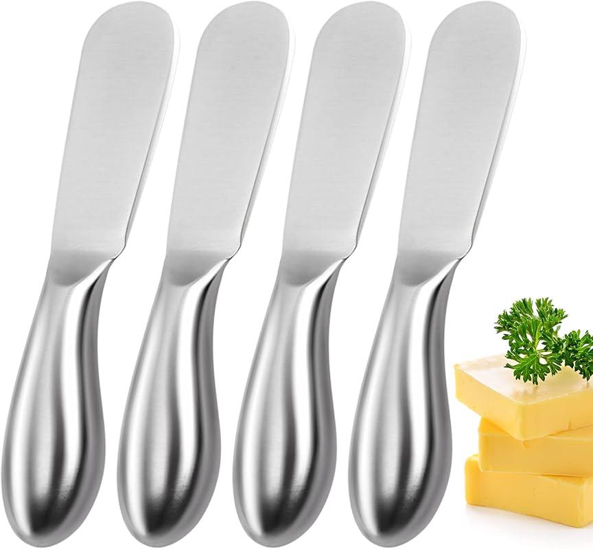 4-Piece Stainless Steel Butter & Cheese Spreader Knife Set for Cold Bu