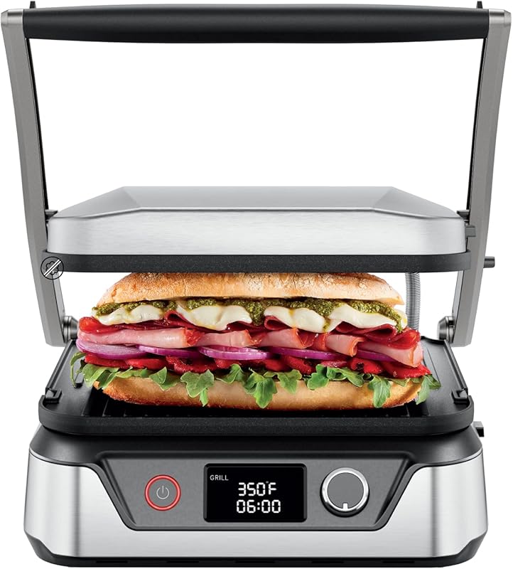 Chefman 5-in-1 Digital Panini Press Grill & Griddle Combo, 180° Openin