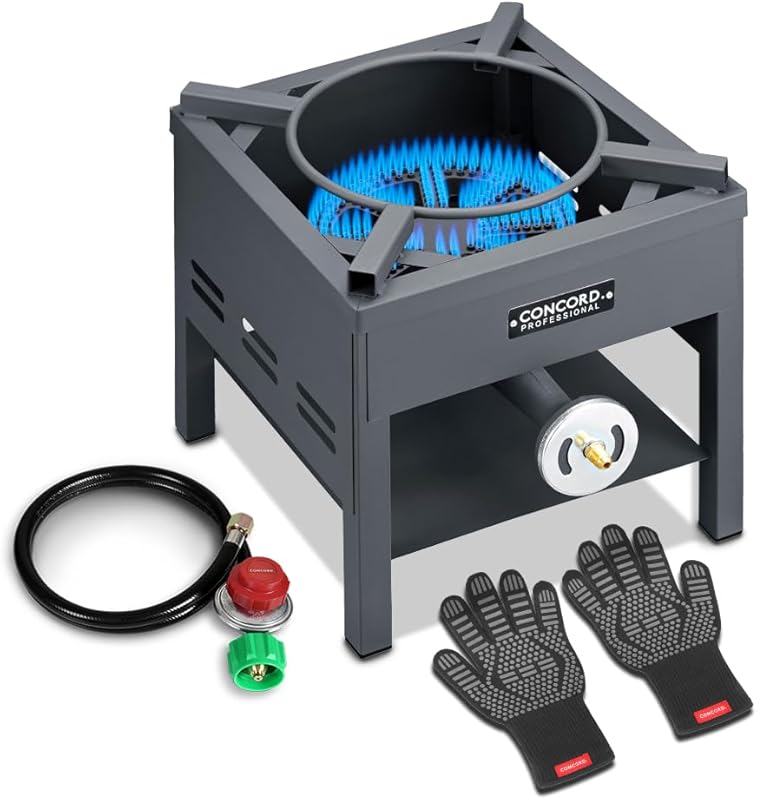 Concord Professional Single Banjo Wok Burner with Stand, 270,000 BTU, 