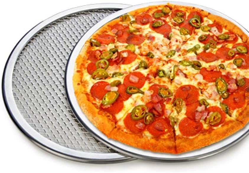 Two 12-inch Aluminum Seamless Rim Pizza Mesh Screens for Crispy Homema