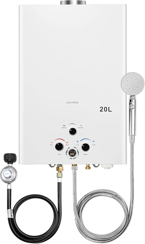 Portable Outdoor Tankless Propane Water Heater 5.26 GPM, Instant Hot W
