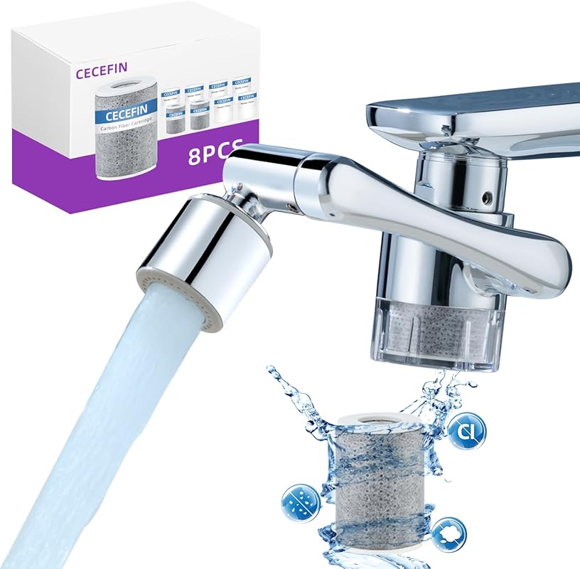 CECEFIN Faucet Mount Water Filter System; 9 Cartridges Reduce Chlorine
