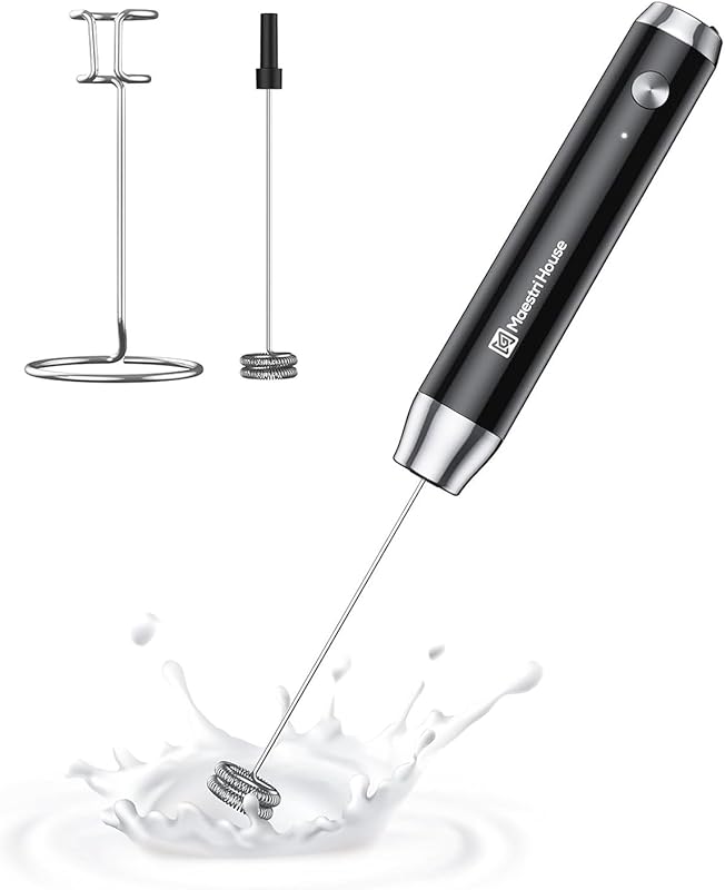 Maestri House LunaFro Rechargeable Milk Frother: Handheld Electric Foa