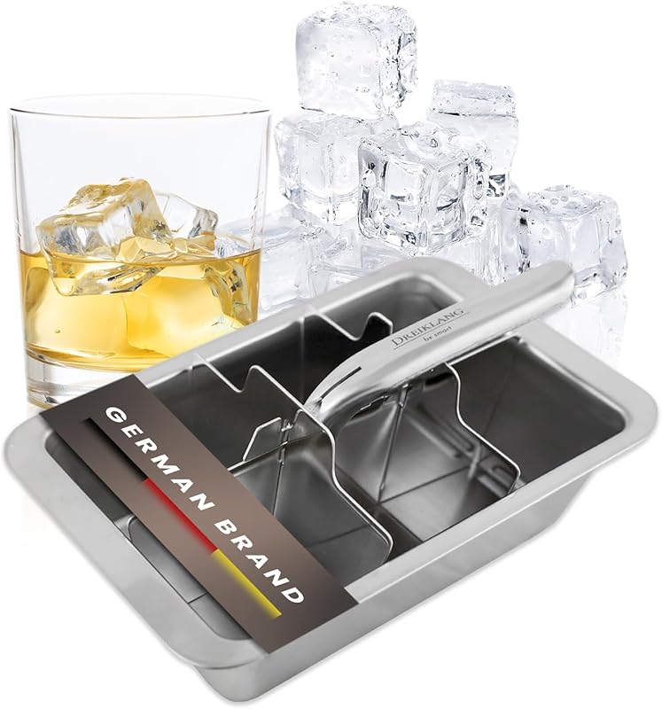 Premium 18/8 Stainless Steel XXL Ice Cube Tray with Easy Release Lever