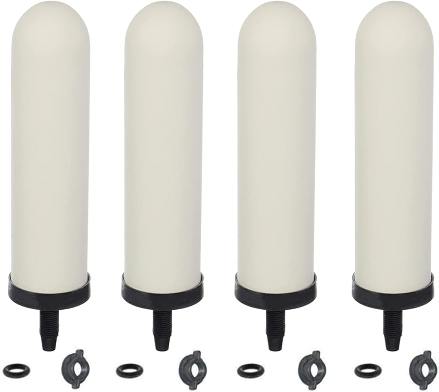 HUINING 7-inch Ceramic Filter Candles (4PCS) with Activated Carbon for