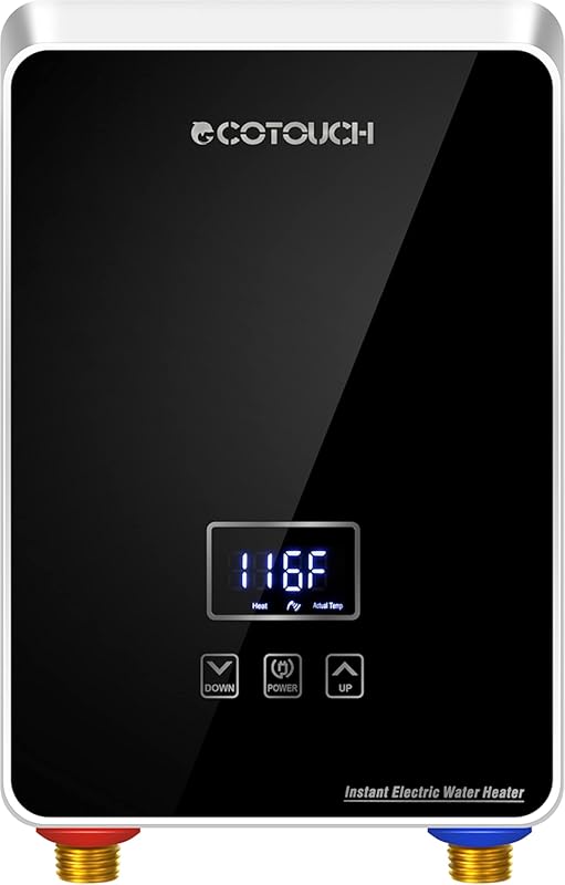 ECOTOUCH ECO65BP Black 6.5kW 240V Tankless Water Heater, Self-Modulati
