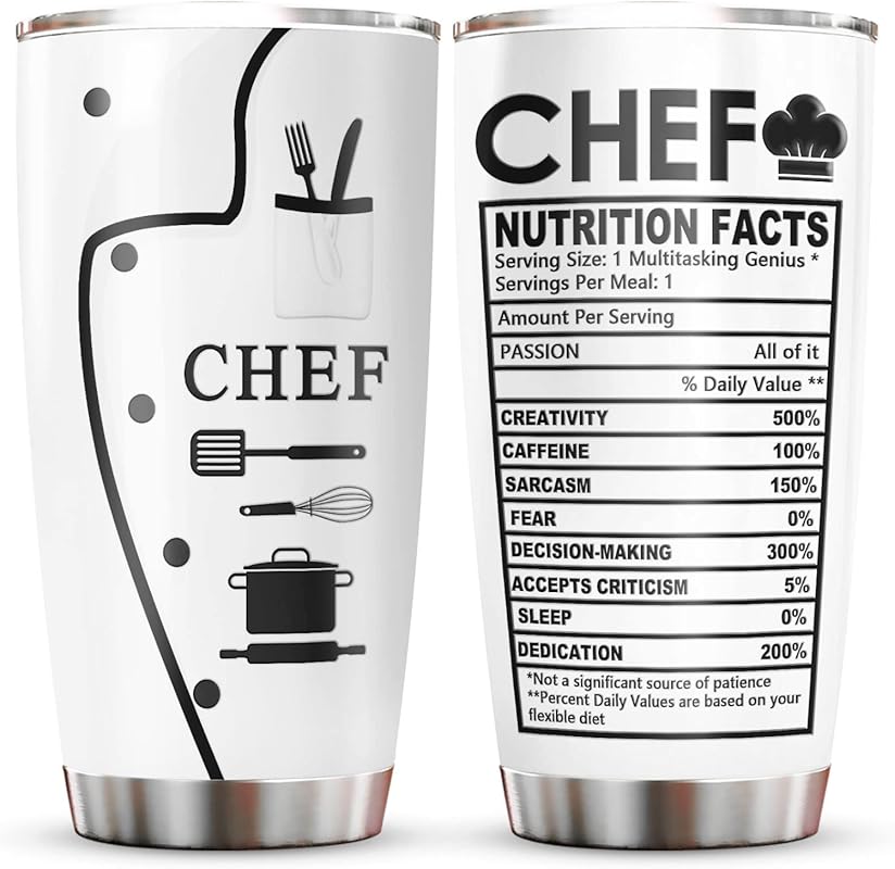 Chef-Themed 20oz Tumbler with Lid