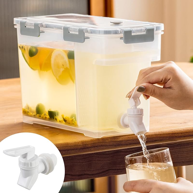 6L Refrigerator Beverage Dispenser with Faucet - Plastic Cold Juice Wa