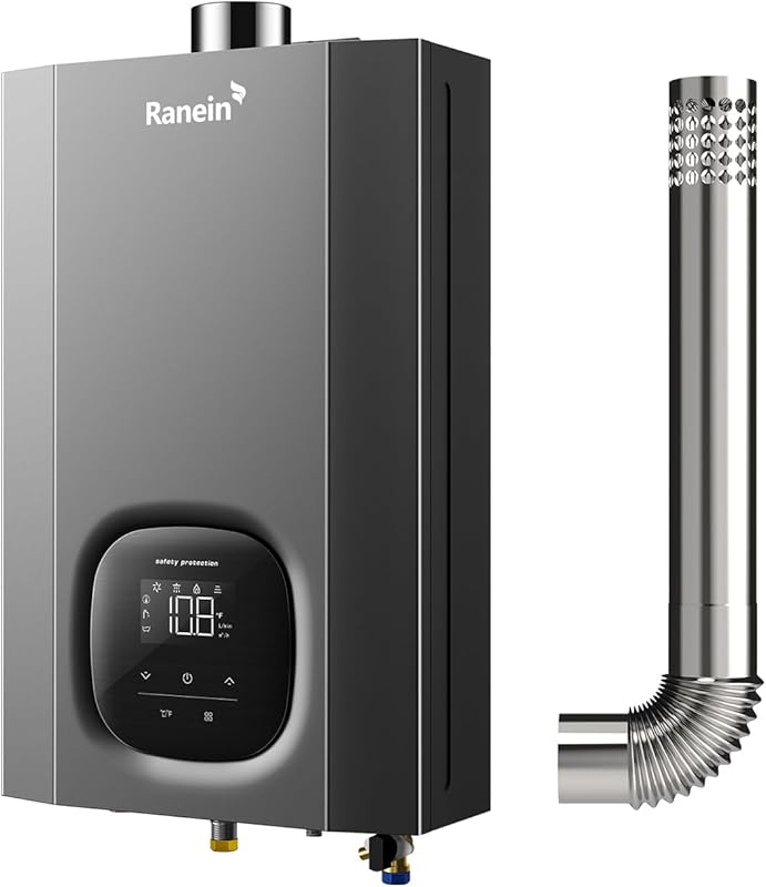 Ranein Natural Gas Tankless Water Heater, 100,000 BTU, 4.3 GPM, Instan