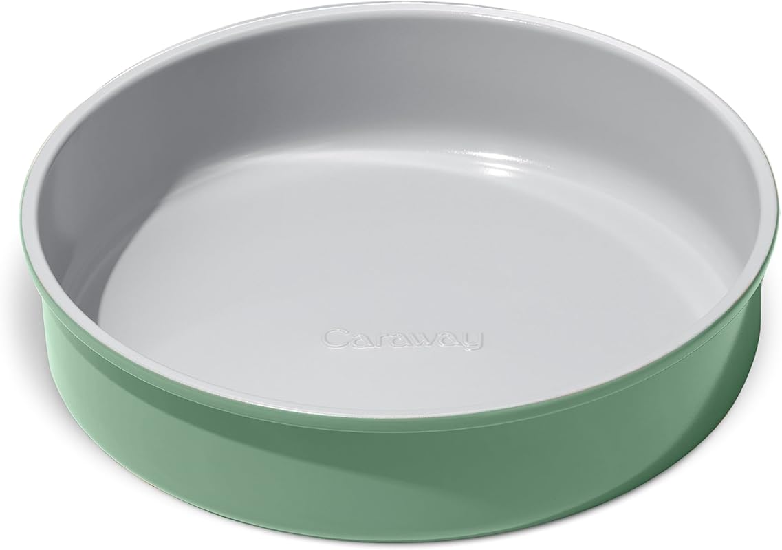 Caraway Non-Stick Ceramic 9” Round Pan, PTFE/PFOA Free for Healthy Bak