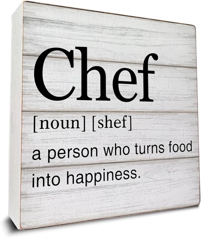 Chef Definition Wooden Box Sign 5x5 Inches