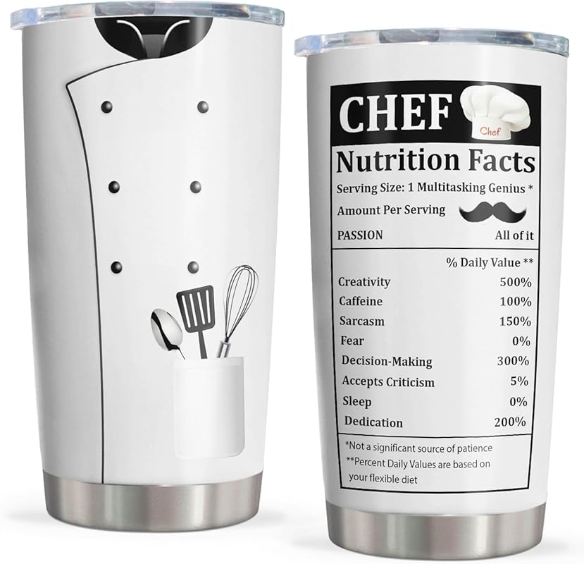 20oz Chef Gifts Tumbler for Men & Women, Culinary Present Idea for Coo