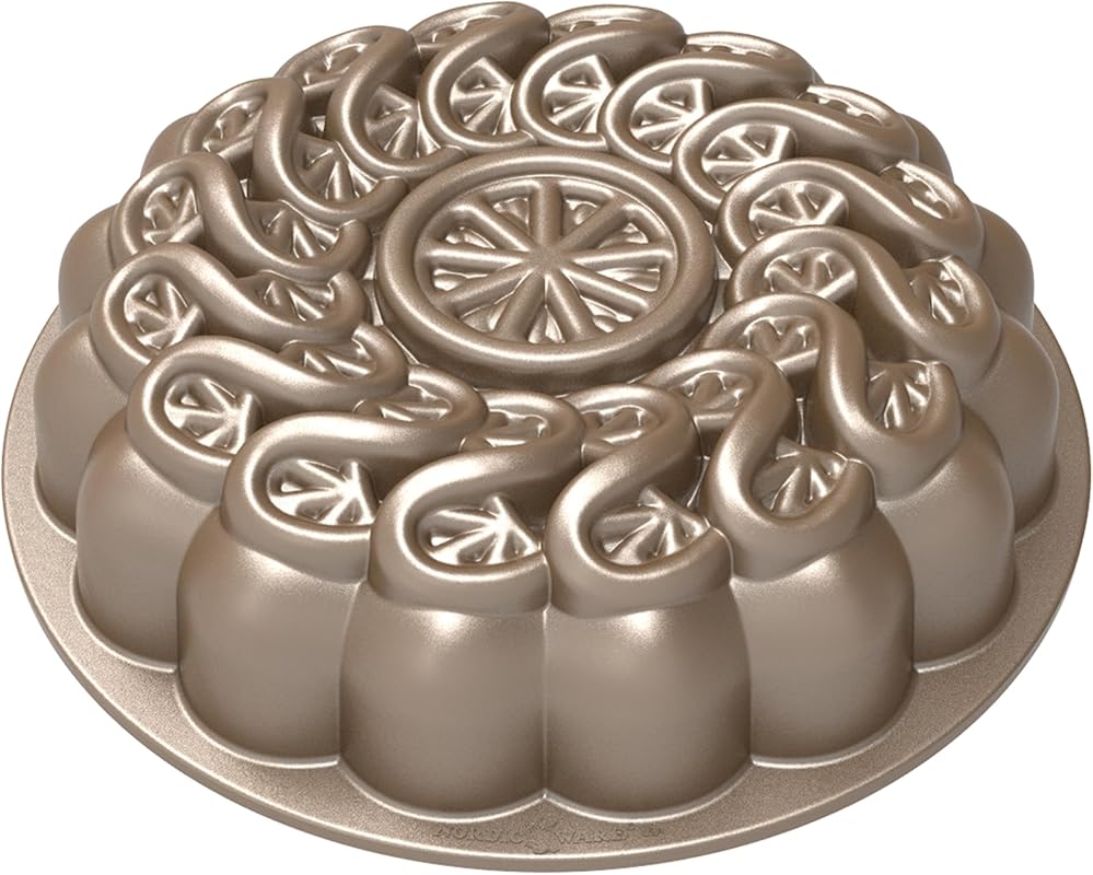 Nordic Ware Citrus Twist Pan, 8 Cup - Toffee Nonstick Bakeware for Uni